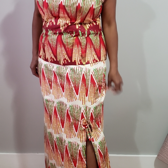 African Print 2 piece skirt set. FULLY LINED - Picture 2 of 5